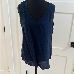 Women's Navy Sleeveless Top